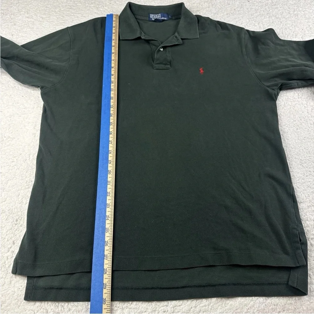 Polo Ralph Lauren Men’s Long Sleeve Green Cotton Knit Polo Shirt‎ Classic Fit L